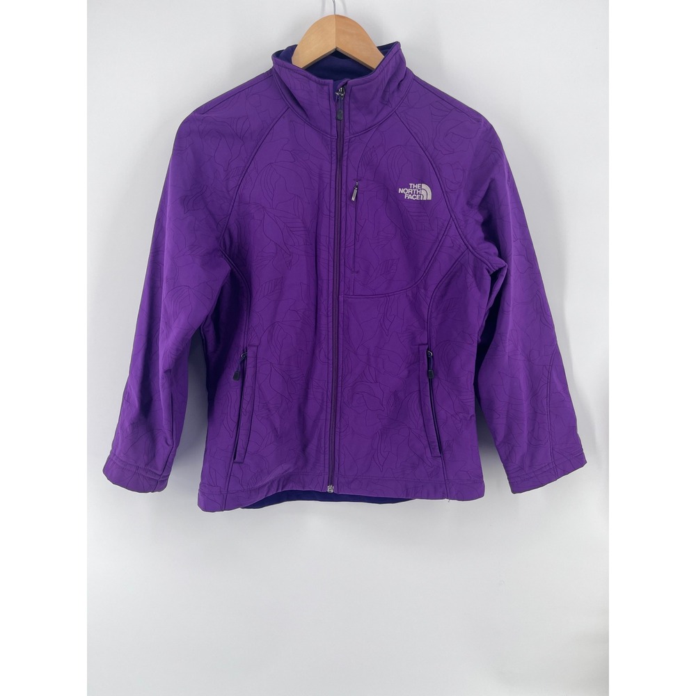 The North Face Womens Apex Bionic Softshell Jacket Purple Leaf Print M Outdoors